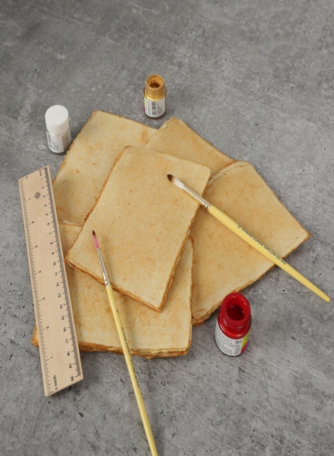 KomalC Handmade Deckle Edge Paper 8x6 Inches, 200 GSM Recycled Cotton Paper, Pack of 50 Sheets - Perfect for Watercolor, Drawing, and Calligraphy - Image 4