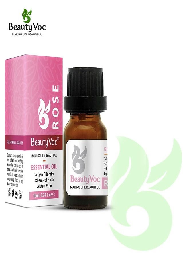 BEAUTY VOC Rose Oil Enriched with Antioxidants and Vitamins, Intensely Hydrates, Nourishes, and Rejuvenates Skin for a Radiant Complexion, 10ml  - Image 1