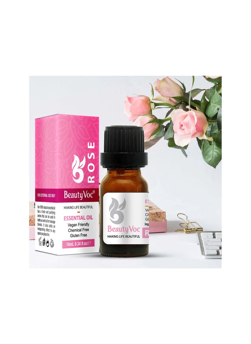 BEAUTY VOC Rose Oil Enriched with Antioxidants and Vitamins, Intensely Hydrates, Nourishes, and Rejuvenates Skin for a Radiant Complexion, 10ml  - Image 2