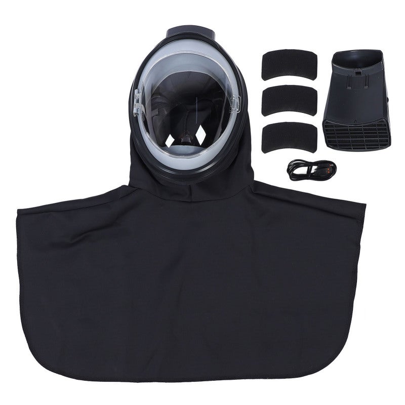 Electric Ventilated Sand Blasting Hood: High Density Filter Anti Fog Lens - Flip Up Design Safety Hood for Industrial Grinding Polishing Smelting Mining Laboratory Home Renovation - Image 1