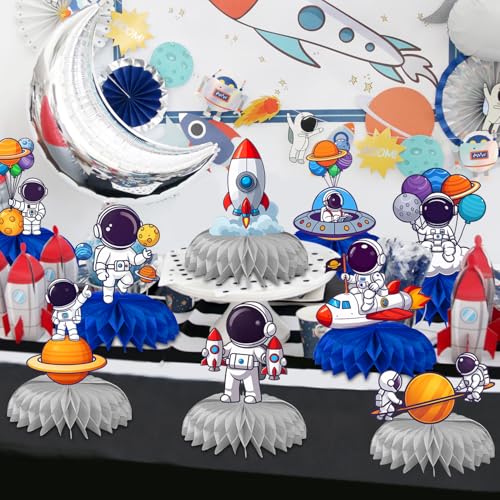 BQC 9 Pcs Space Birthday Decorations Space Centerpieces for Tables Space Themed Party Decorations Space Party Favors - Image 5