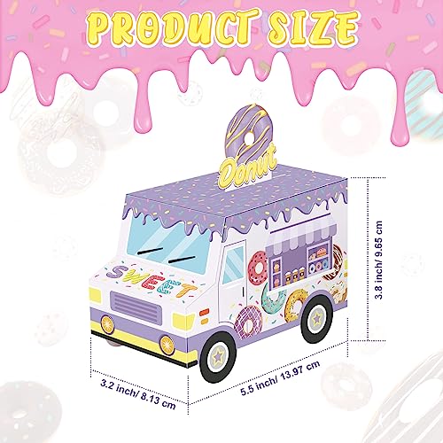 Seajan 24 Pcs Donut Party Favor Boxes Sweet One Two Truck Treat Goodie Candy Gift Bags for Doughnut Grow Up Theme 1st 2nd Birthday Baby Shower Table Decorations Supplies for Guests - Image 5