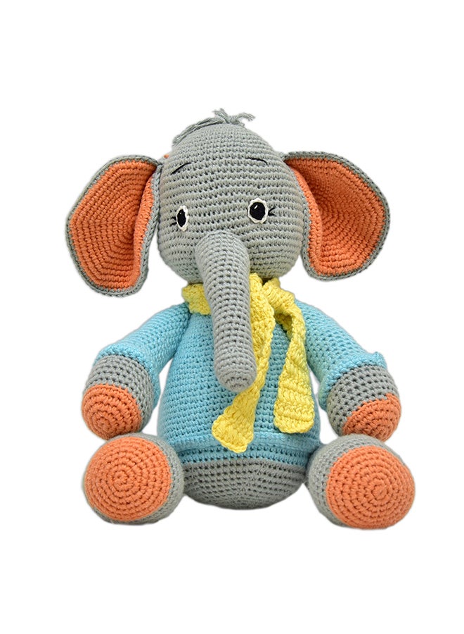 Happy Threads Handmade Crocheted Dusty the Elephant (13 inch) – Multicolor | Crochet Toys | Child Safe | for Babies 6 Months & Above | Dolls for Boys/Girls| For Birthday Gift | Decorative Items for Room - Image 1