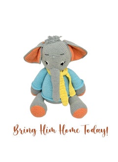 Happy Threads Handmade Crocheted Dusty the Elephant (13 inch) – Multicolor | Crochet Toys | Child Safe | for Babies 6 Months & Above | Dolls for Boys/Girls| For Birthday Gift | Decorative Items for Room  - Image 4