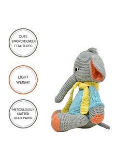 Happy Threads Handmade Crocheted Dusty the Elephant (13 inch) – Multicolor | Crochet Toys | Child Safe | for Babies 6 Months & Above | Dolls for Boys/Girls| For Birthday Gift | Decorative Items for Room  - Image 3