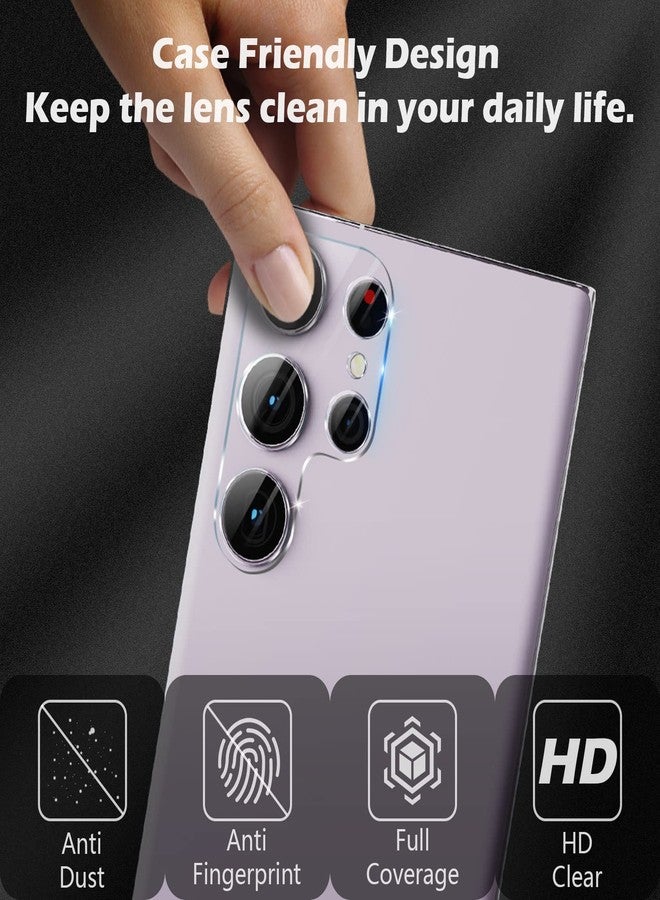 imluckies Design for Samsung Galaxy S23 Ultra Camera Lens Protector, [4 Pack] 9H Tempered Glass Back Camera Screnn Protective Film, Scratch-Resistant, Easy Installation, Clear - Image 2