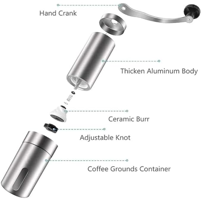 SKEIDO Hand Coffee Grinder Manual Coffee Portable Grinder Adjustable Ceramic Coffee Bean Mill Stainless Steel Kitchen Mills Tools - Image 3