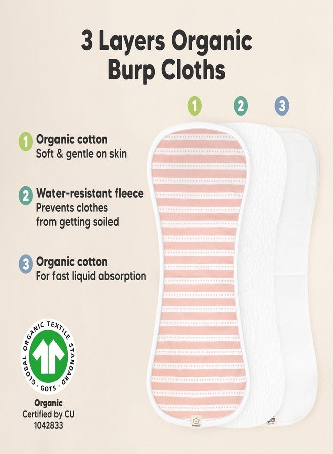 KeaBabies Organic Burp Cloths Baby Boy & Girl - 5-Pack Super Absorbent Cotton Burping Cloths for Babies, Soft & Plush Newborn Spit Up Rags, Infant Towels for Milk Spit Up, Unisex, Large 21" x 10" (Sweet Charm) - Image 4