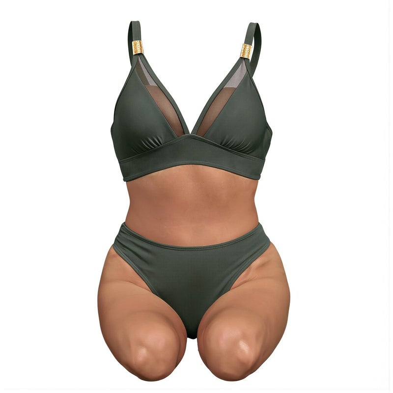 No Slip Women 3 Piece Bikini Set Non See Through Black Swimwear S - Image 4