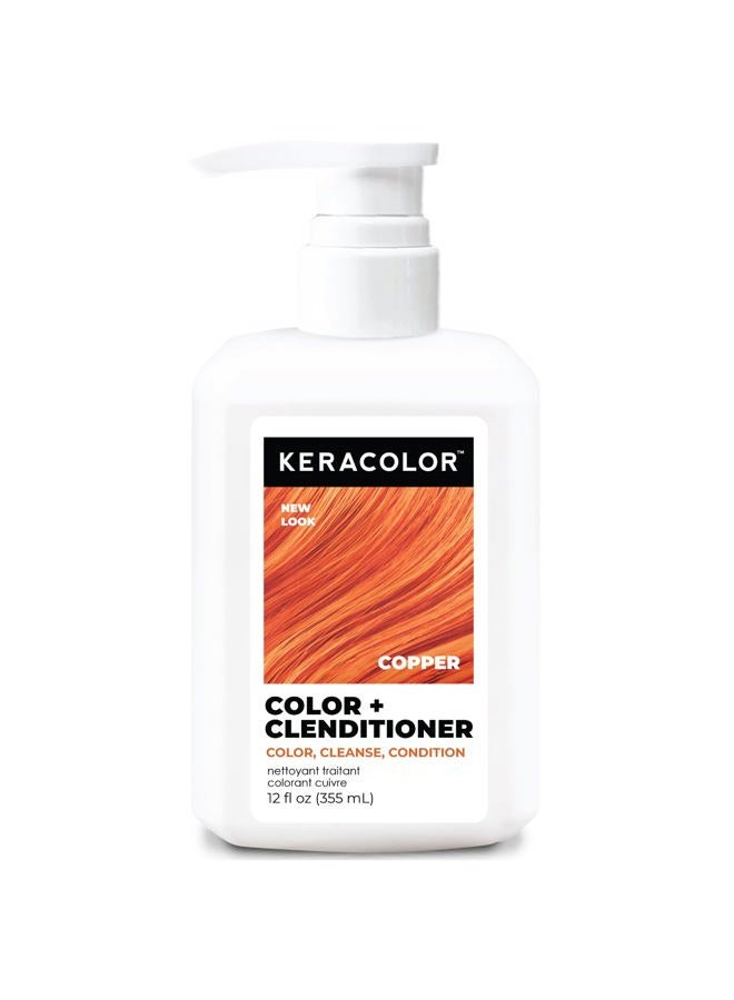 KERACOLOR كيراكولور كلينديشنر COPPER صبغة شعر - ملون شعر شبه دائم مع ترطيب، 12 فل. أوقية - Image 1