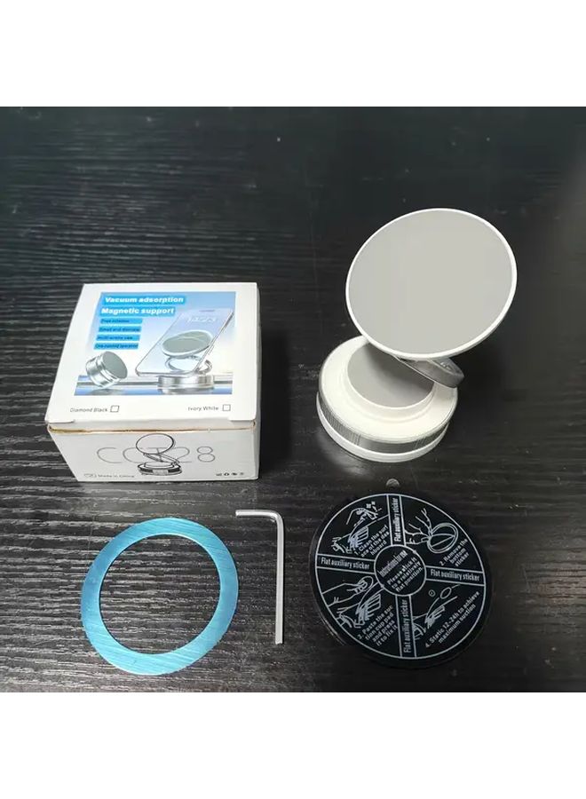 Upgraded Strong Magnetic White Car Phone Holder 360 Rotatable Foldable Design - Image 1