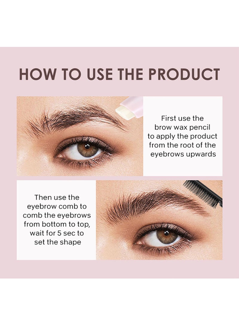 DEROL - Waterproof Brow Wax Pencil Comb Shaped Eyebrow Long-lasting & Natural Eyebrow cream, reshape the boundary, quick drying and waterproof Eyebrow 1.3G - Image 1