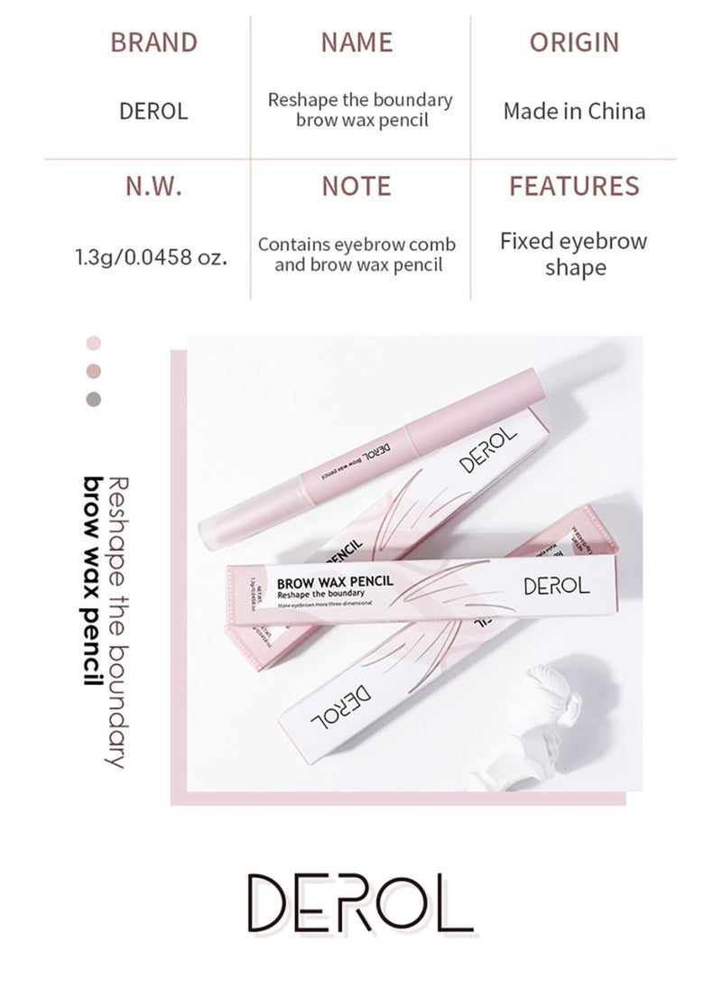 DEROL - Waterproof Brow Wax Pencil Comb Shaped Eyebrow Long-lasting & Natural Eyebrow cream, reshape the boundary, quick drying and waterproof Eyebrow 1.3G - Image 1