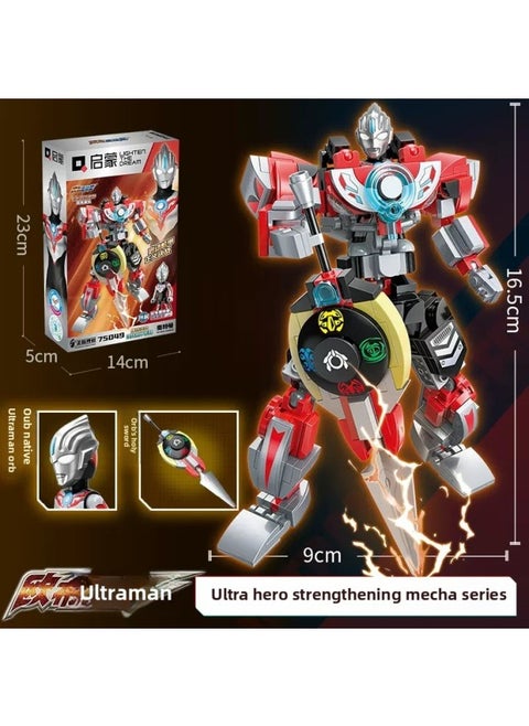 Enlightenment Building Blocks Submarine Column 3701-3708 Octopus Fort Suit Ultraman Corps Assembled Building Blocks Toys-Color:Orb Ultraman Mecha