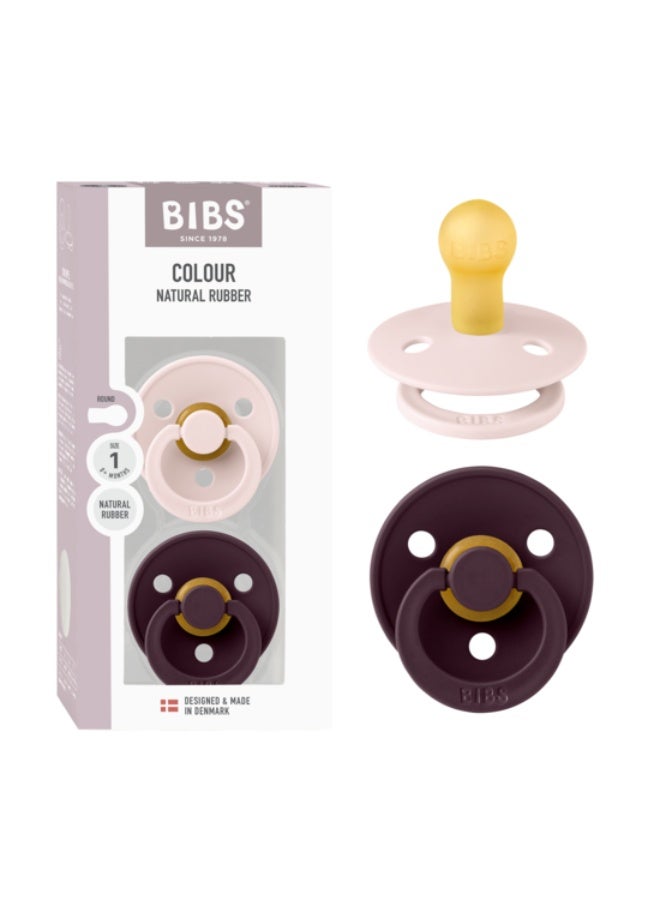 بيبس لهاية BIBS الملونة من اللاتكس مقاس 1 بتلة/برقوقي، قطعتان - Image 2