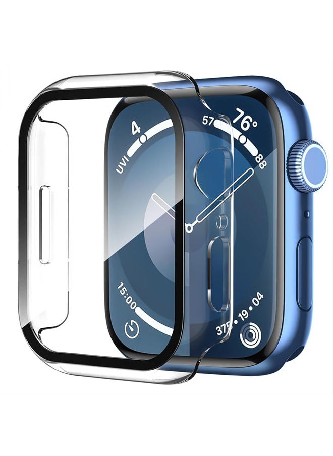 SJet Apple Watch Series 9 8 7 45mm case with Tempered Film Screen Protector, Full Protective Hard PC Bumper Touch Sensitive HD Screen Cover(45mm,Clear)  - Image 1