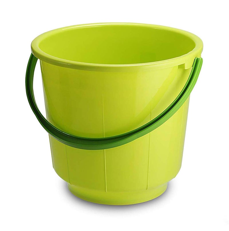 Kuber Industries 3 Pieces Unbreakable Strong Plastic Bathroom Bucket 13 LTR Green Pink Cream CTKTC43003 - Image 4