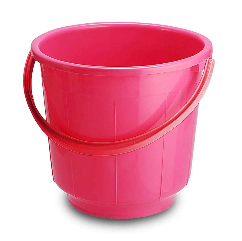 Kuber Industries 3 Pieces Unbreakable Strong Plastic Bathroom Bucket 13 LTR Green Pink Cream CTKTC43003 - Image 3