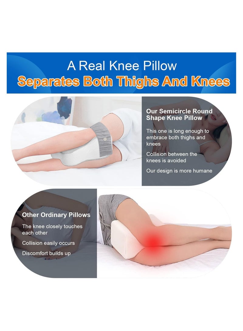 وسائد أرجل دائرية الشكل للنوم تعزز النوم، وسادة ركبة حقيقية لمن ينامون على جانبهم تفصل الركبتين لمزيد من الراحة، وسادة أرجل من إسفنج الذاكرة - Image 2
