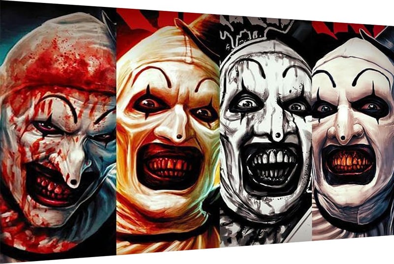 MBNTJHT Halloween Paint by Numbers Kit for Adults BeginnersHorror Clown Paint by Number Kits on Canvas Without FramedDIY Digital Oil Painting Art Kits for Home Wall Decor 16X24 Inch - Image 2