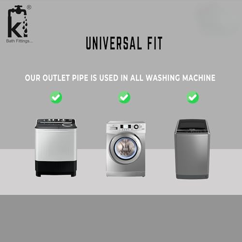 KI BATH FITTINGS Ki 3 Meter Washing Machine Outlet Hose Pipe Suitable For All Fully/Semi Automatic Washing Machines Outlet Pipe (White) - Image 2