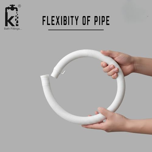 KI BATH FITTINGS Ki 3 Meter Washing Machine Outlet Hose Pipe Suitable For All Fully/Semi Automatic Washing Machines Outlet Pipe (White) - Image 5