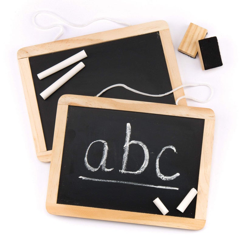 Baker Ross AR287 Wooden Chalk Board Sets - perfect Craft Supplies For Boys and Girls (Pack of 2), Black, 21cm x 16cm - Image 1