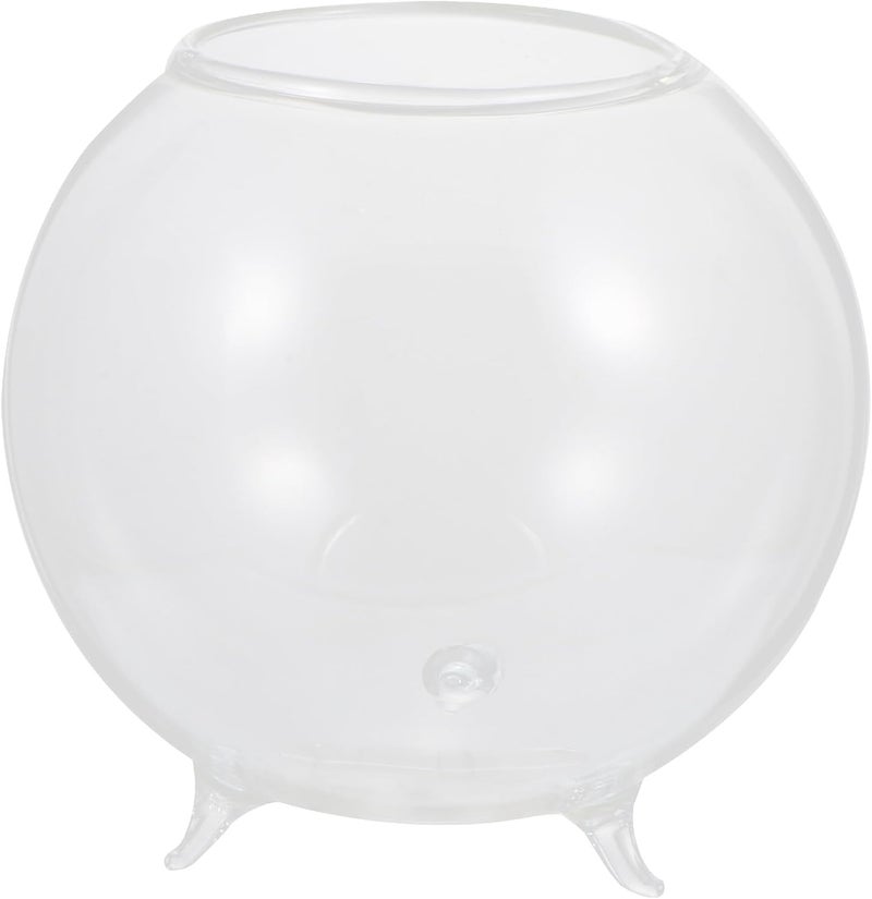KICHOUSE Hydroponic Flower Arrangement Glass Vase, Round Medium 12cm Flower Vase Container for Living Room Decor - Image 1