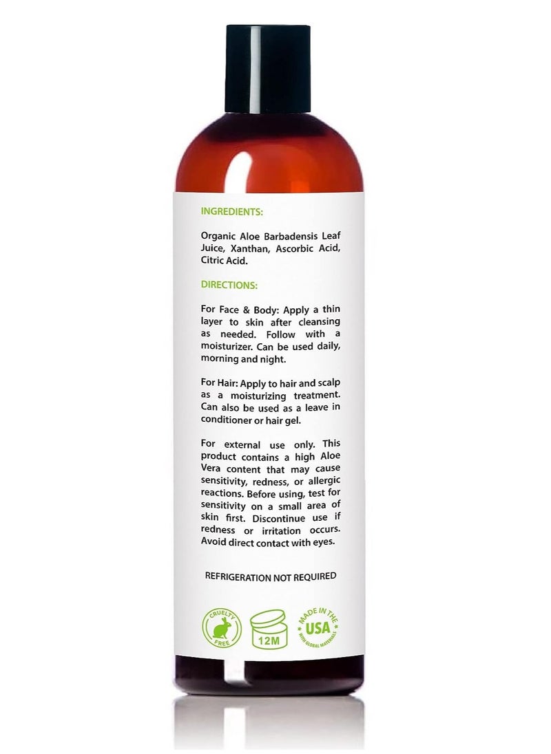 Amara Beauty - USDA Organic Aloe Vera Gel - For Face, Body, Hair - 100% Pure, After Sun Care - Image 1