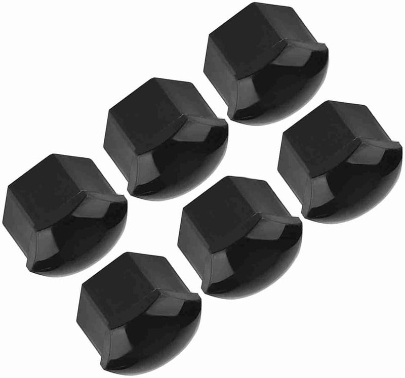 Black Wheel Nut Caps 19mm Rust Proof Decorative Cover Set of 20 Pieces - Image 1