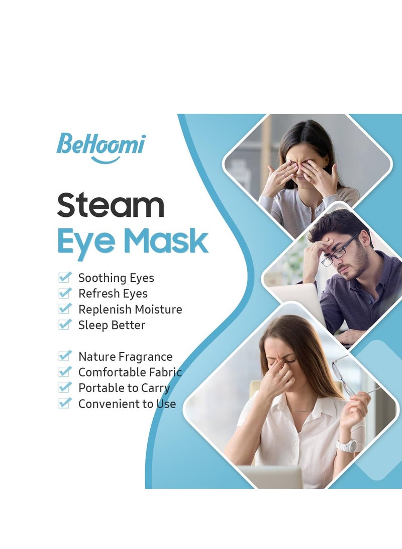 BeHoomi 30Packs Steam Eye Mask, Heated Eye Mask Warm Compress for Eyes, Self Heating Disposable Eye Masks for Home Sleep, Spa, Travel Essentials & Relaxation Gifts, Stocking Stuffers (Jasmine)  - Image 5