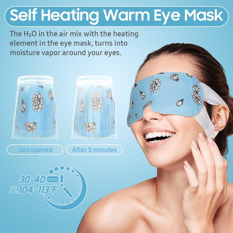 BeHoomi 30Packs Steam Eye Mask, Heated Eye Mask Warm Compress for Eyes, Self Heating Disposable Steam Mask for Home Sleep, Spa, Travel Essentials & Relaxation Gifts, Stocking Stuffers (Jasmine) - Image 5