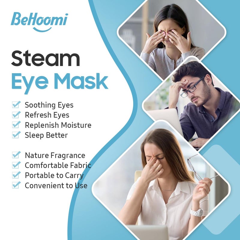 BeHoomi 30Packs Steam Eye Mask, Heated Eye Mask Warm Compress for Eyes, Self Heating Disposable Steam Mask for Home Sleep, Spa, Travel Essentials & Relaxation Gifts, Stocking Stuffers (Jasmine) - Image 4