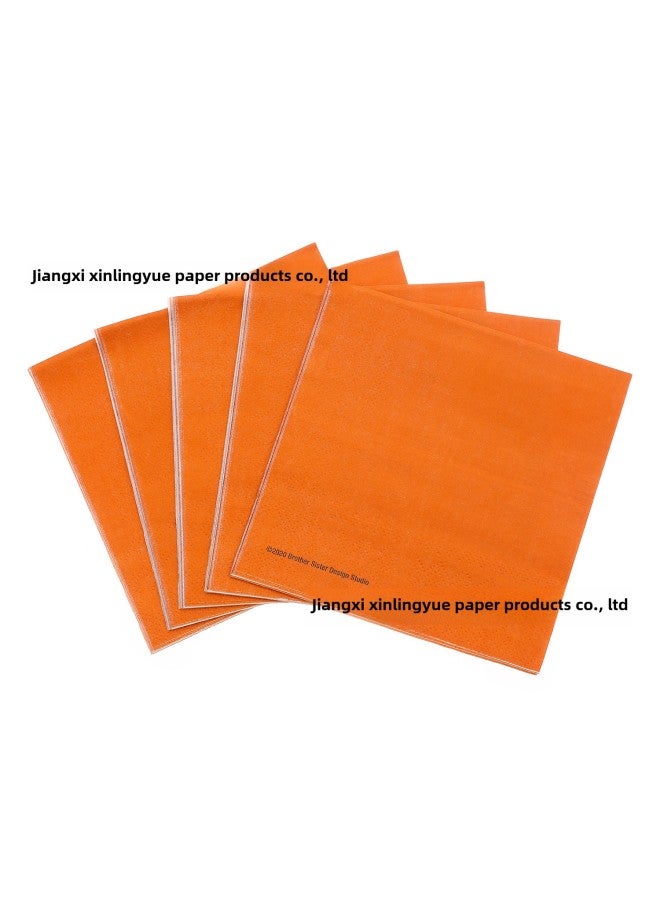 Variety Of Paper Towels Can Make Printed Napkins Disposable Paper Towels To Make Holiday Party Supplies-Color:Tissue 25*25-orange - Image 1