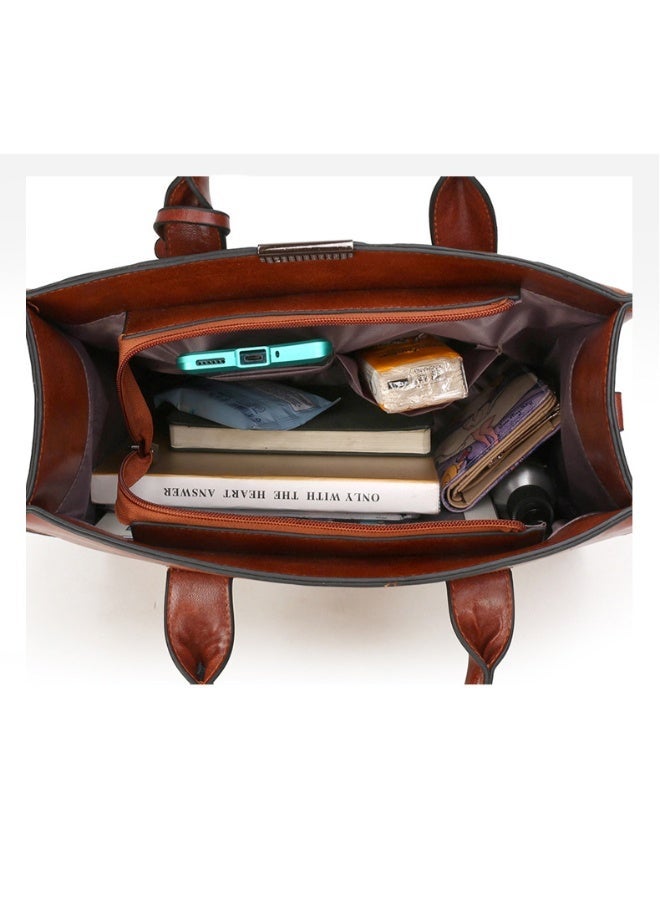 Rup Art American Shoulder Bag Letter Pattern Portable Single Shoulder Bag Embossing Large Capacity Letter Bag Rup Art - Image 4