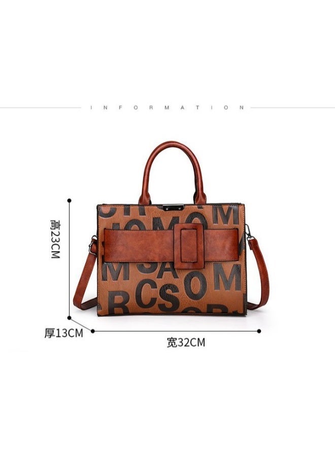 Rup Art American Shoulder Bag Letter Pattern Portable Single Shoulder Bag Embossing Large Capacity Letter Bag Rup Art - Image 5
