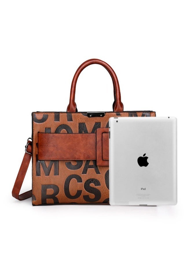 Rup Art American Shoulder Bag Letter Pattern Portable Single Shoulder Bag Embossing Large Capacity Letter Bag Rup Art - Image 2