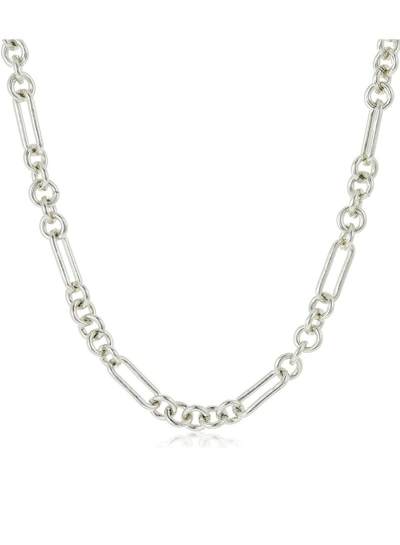 Estele Rhodium Plated Thick Links & Shackles Chain for Men with Toggle Bar, Silver, One Size - Image 1