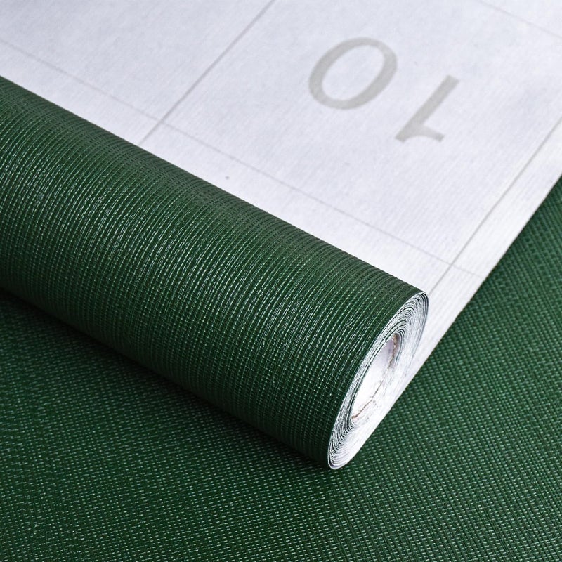 Sevalo Olive Green Peel and Stick Wallpaper Green Contact Paper for Cabinets and Drawers Textured Embossed Self Adhesive Removable Wallpaper Bedroom Bathroom Waterproof Dark Room 157inW 197inL - Image 2