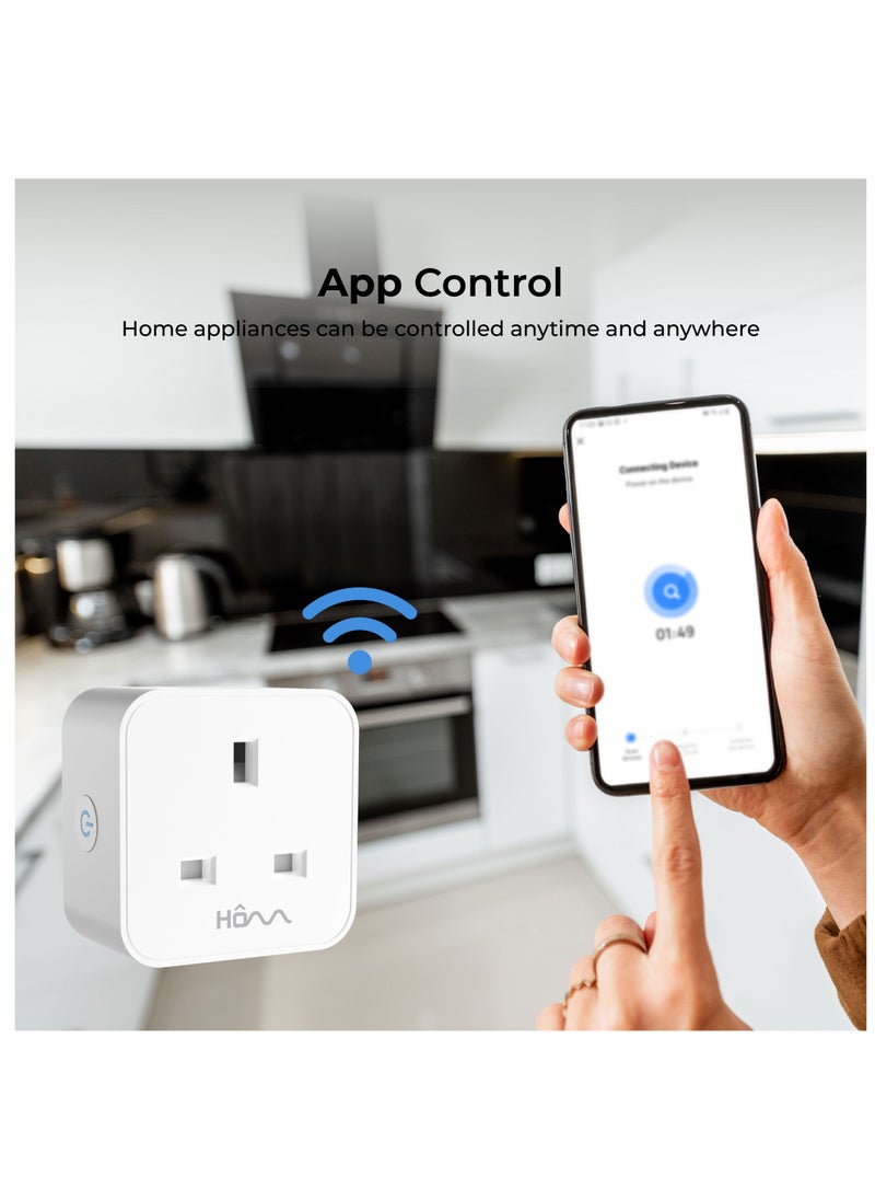blupebble - HOMM by blupebble Power One Smart Plug with Wifi and Bluetooth Voice Controlled, Wireless Smart Socket, Device Sharing, Without Energy Monitoring No Hub Required - Image 1