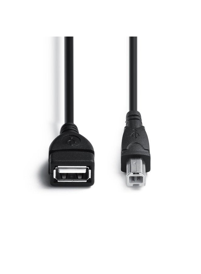 YOUOWO 2 PACK USB 2.0 Cable A Female to USB B Male Cable for Printer(USB_A-USB_B Cables, Black) - Image 2