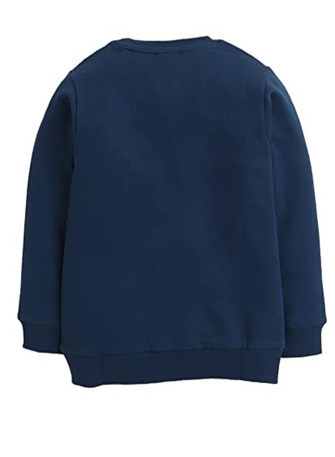 Minitatu Boys Cotton Crew Neck Sweatshirt (Mt-3270E-An_Navy Blue_12 Months-18 Months) - Image 2
