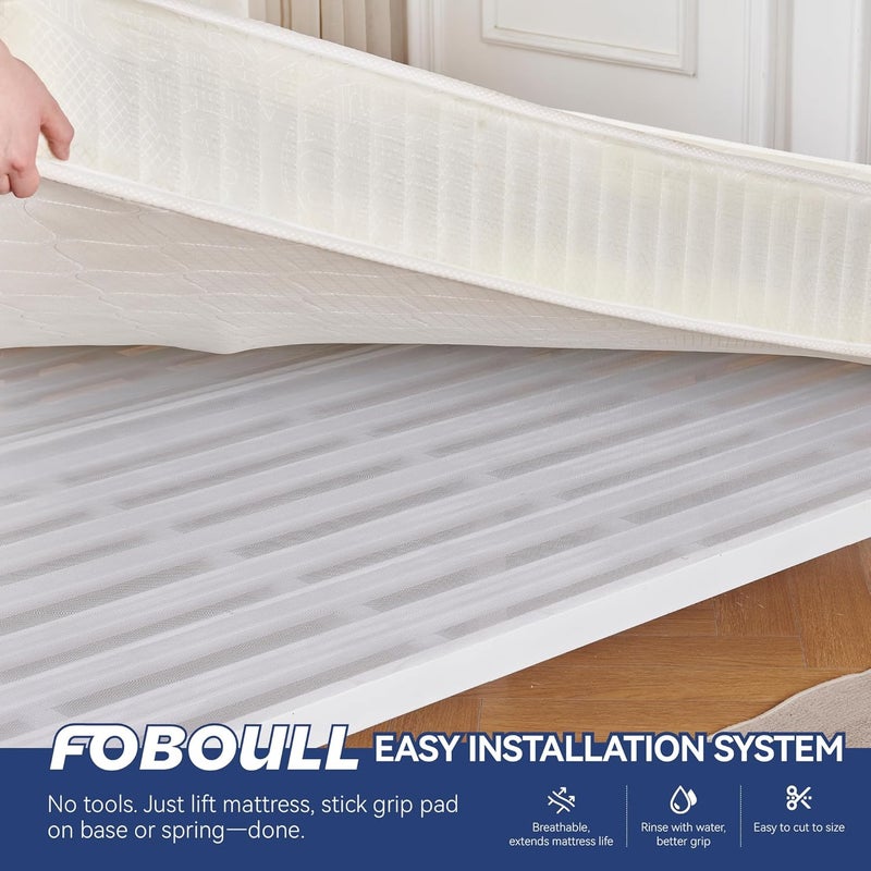 Foboull Silicone Mattress Slide Stopper and Gripper, 5X Anti Slip, Non slip mattress pad,Keep Bed and Topper Pad from Sliding for Sofa, Couch, Chair Cushion, Mattresses, Easy Trim Pads,California King - Image 3