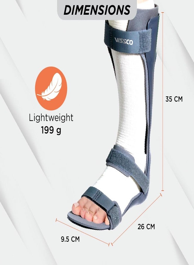 Vissco Foot Drop Support with Padding For Peroneal Nerve Palsy, Free Stockinette, Lighweight (Grey) (M, Left) - Image 2