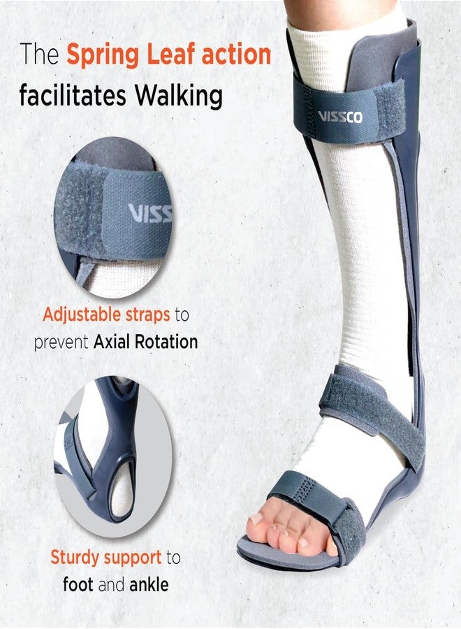 Vissco Foot Drop Support with Padding For Peroneal Nerve Palsy, Free Stockinette, Lighweight (Grey) (M, Left) - Image 3