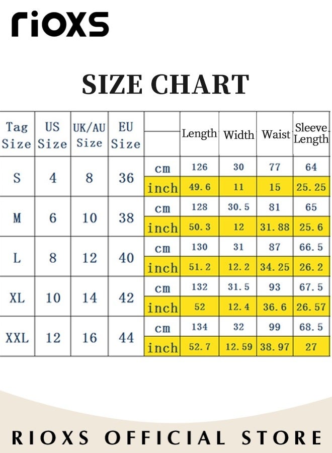RIOXS Women Casual Maxi Dress with Puff Sleeves, Flowy Elegant Dress, Chic High Waist A-line Dress, Long Dress with Flowing Layered Design and Ruffle Detail, Comfortable to Wear All Day  - Image 4