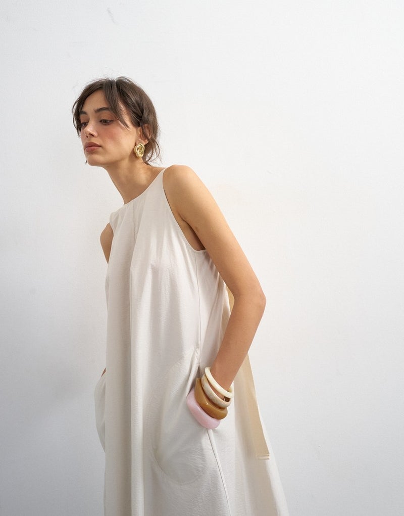 TOPSHOP Open Back Woven Dress - Image 3