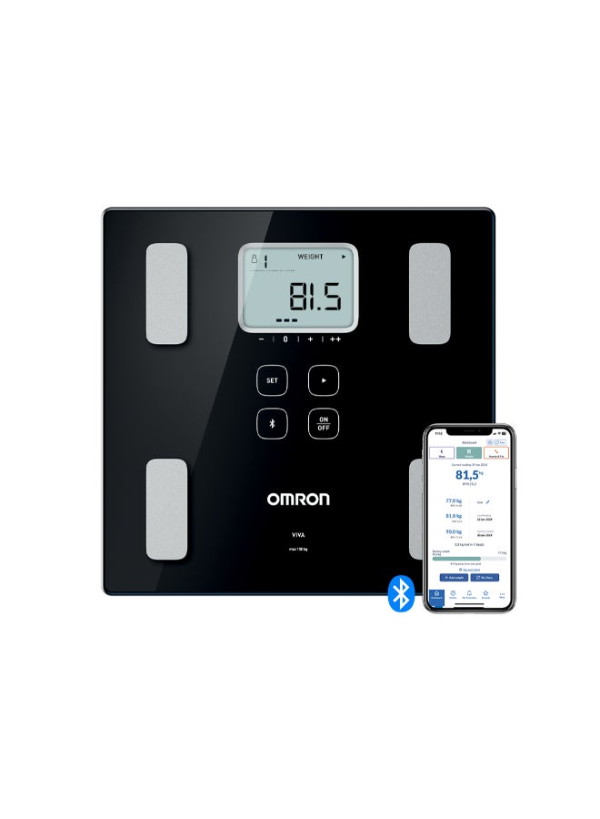 Omron VIVA Bluetooth Smart Scale and Body Composition Monitor with Body Fat, Body Weight, Visceral Fat, Skeletal Muscle, Resting Metabolism and BMI - Image 1