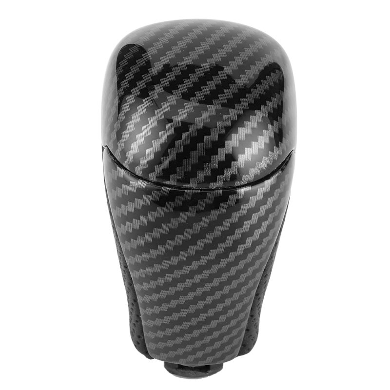 Leather Shift Knob 8mm Carbon Fiber Pattern Gear Shifter - Anti-Wear Durable Gear Shift Head for Land Cruiser Prado FJ150 18-19 - Image 1