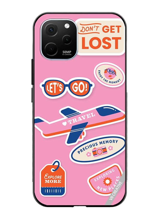 VR CREATIVE Protective Case Cover For Huawei Enjoy 50z Travel Sticker Design Multicolour - Image 1